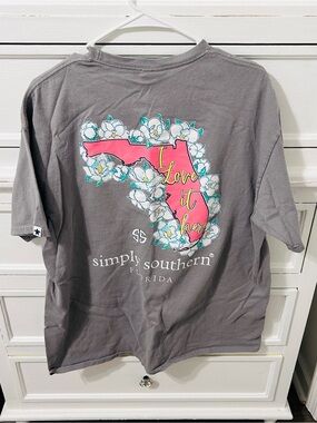 Simply Southern Gray Tee with Pink Bow Graphic
